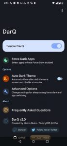 افضل تطبيق لتفعيل الوضع المظلم لكل التطبيقات DarQ 1