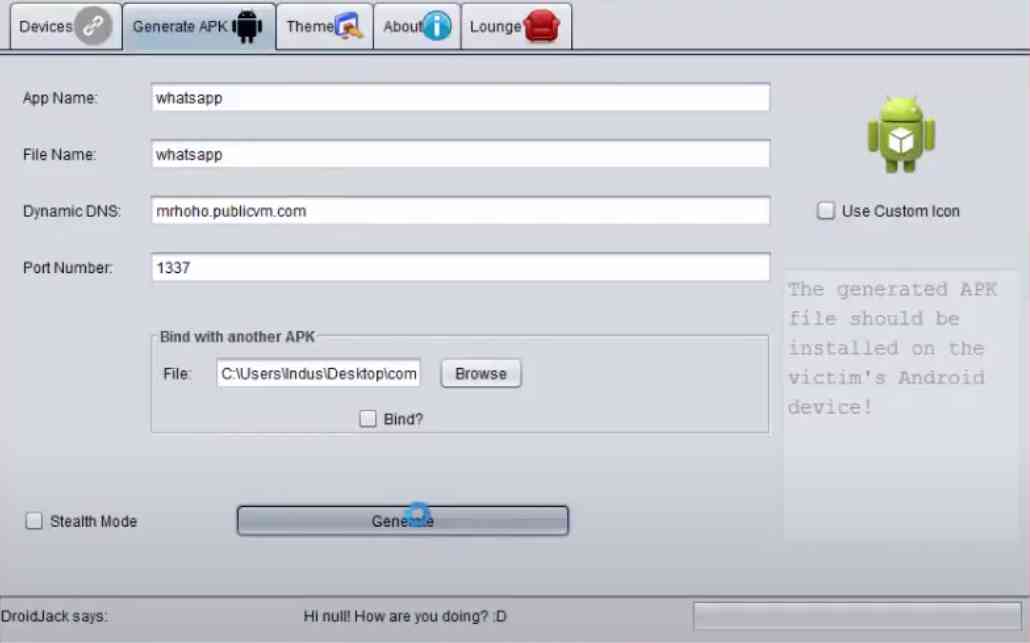 شرح برنامج DroidJack اختراق الاندرويد وتحكم بجهاز كاملا 2