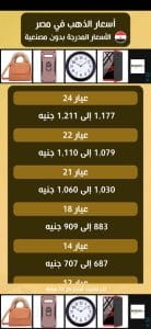 سعر الذهب عيار 21 بكام النهارده للبيع والشراء بالمصنعية 2