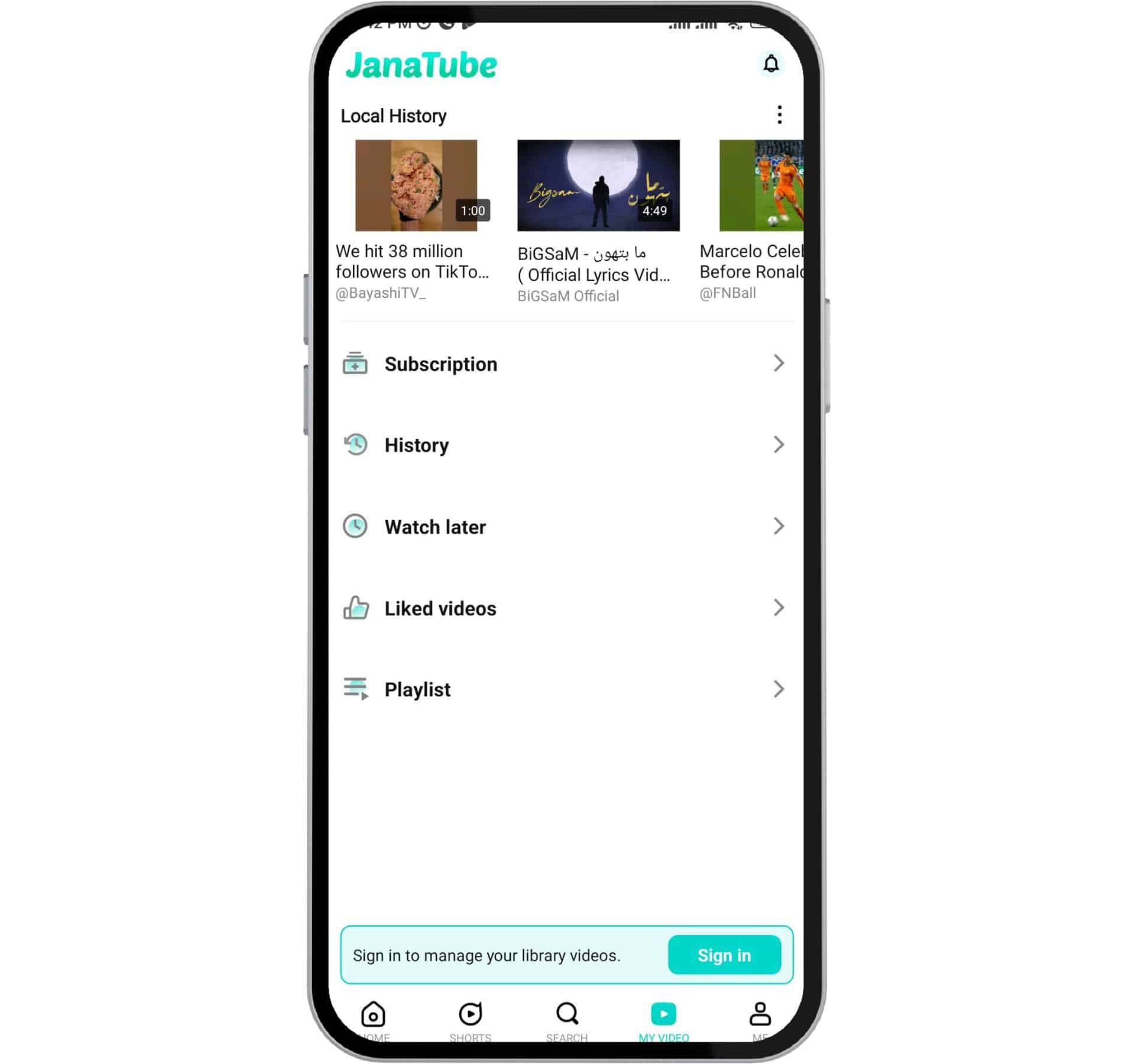 تحميل تطبيق jana tube للايفون وللاندرويد فيديوهات بدون اعلانات