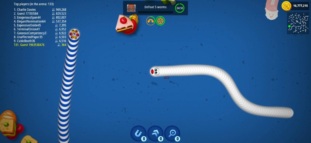 تحميل لعبة الدودة Worms Zone مهكرة 2025 للاندرويد والايفون من ميديا فاير 3