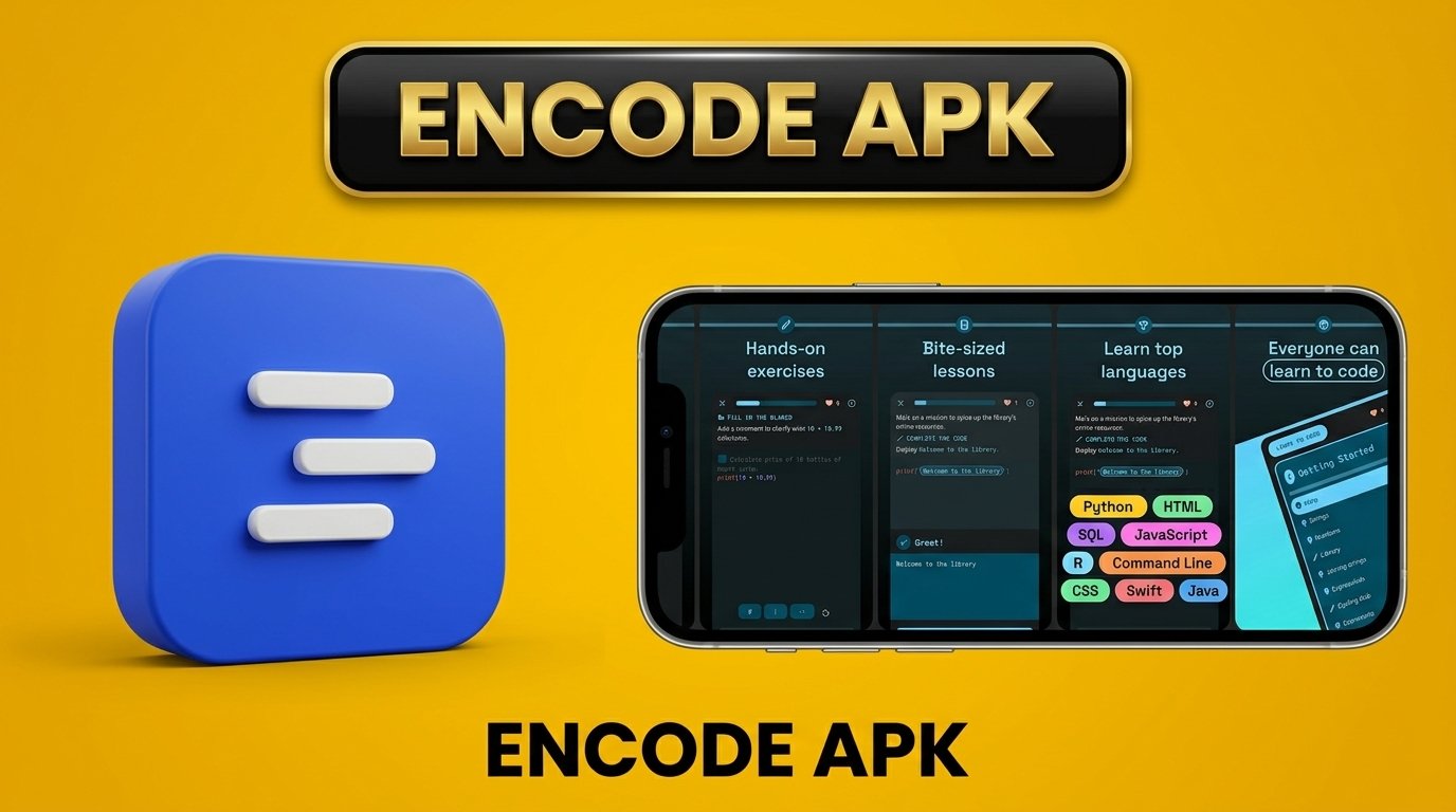 تحميل تطبيق Encode لتعلم البرمجة للاندرويد والايفون 2026 1 تحميل تطبيق Encode لتعلم البرمجة للاندرويد والايفون 2026 1